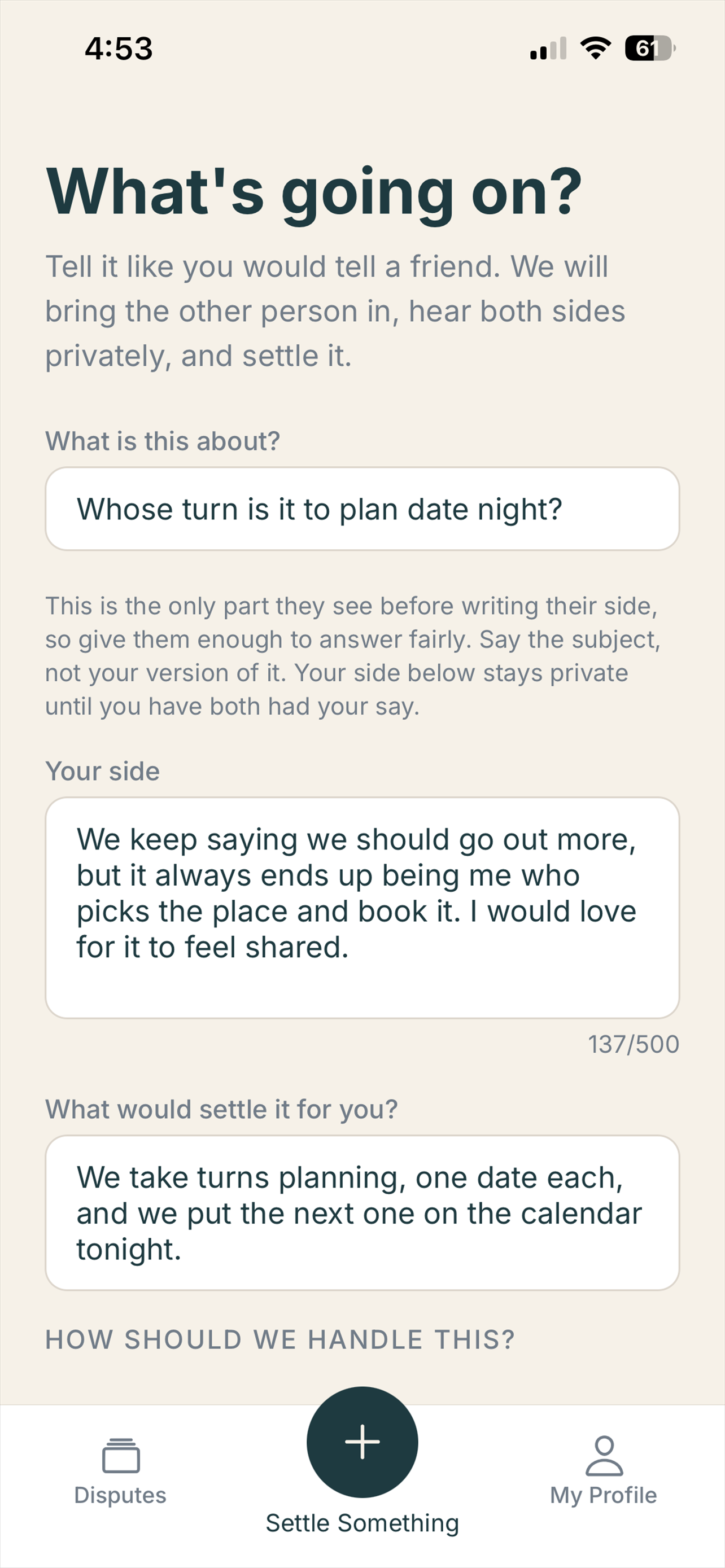 Write your side