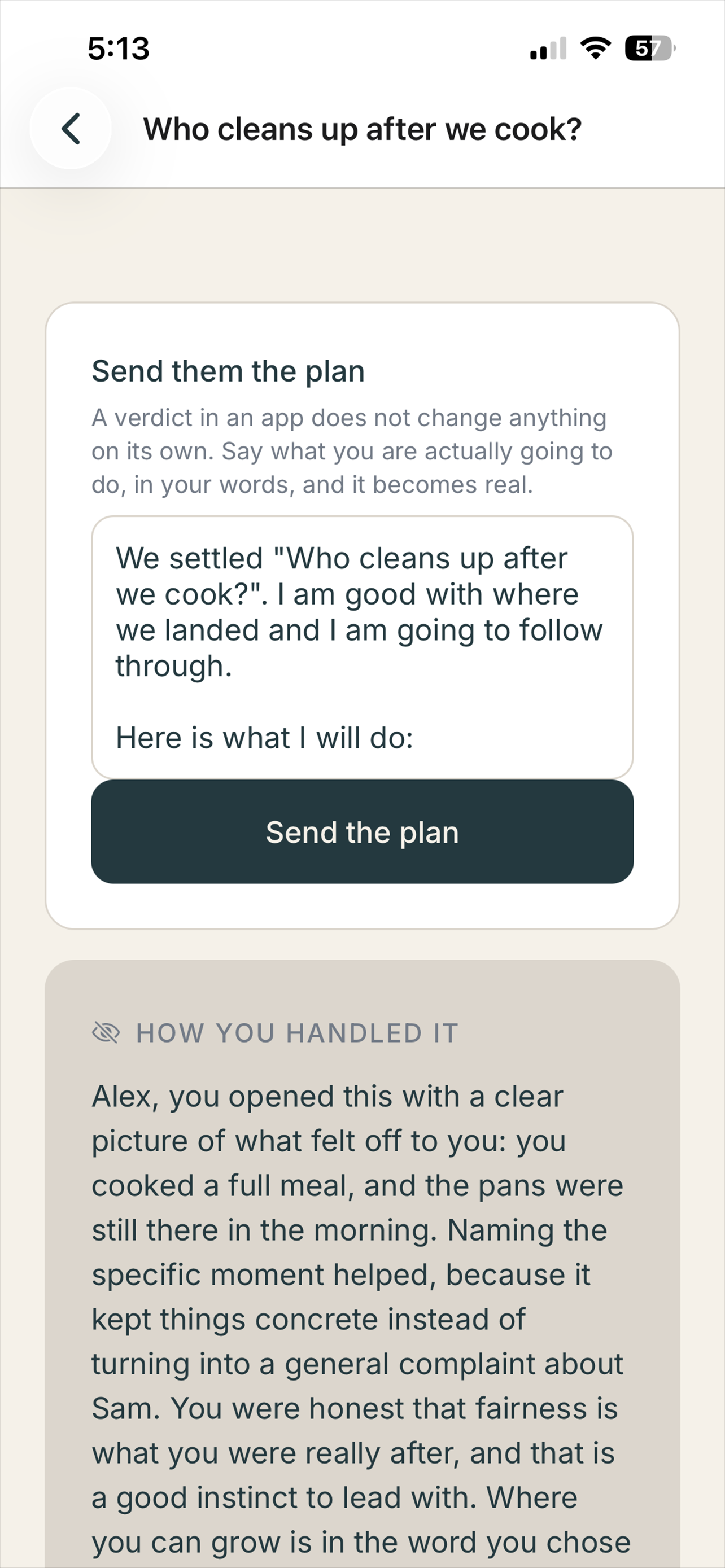 Send the Settled plan